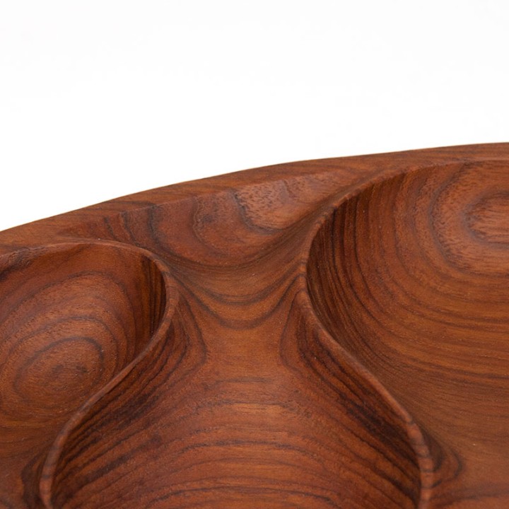 Mid-Century organically shaped bowl in teak