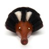 Vintage kledingborstel als egel in teak