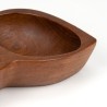 Double vintage teak serving dish