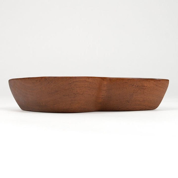 Double vintage teak serving dish