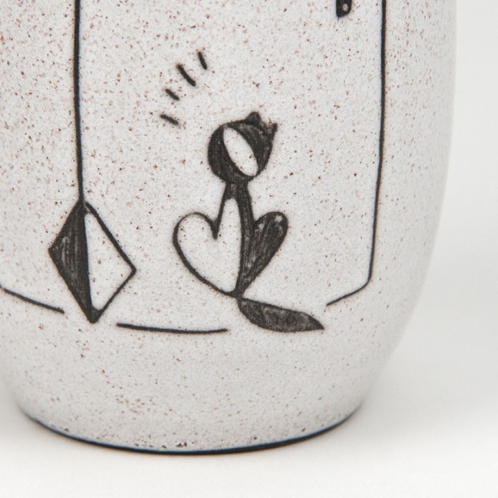 Vintage Mid-Century vase with decorative cat