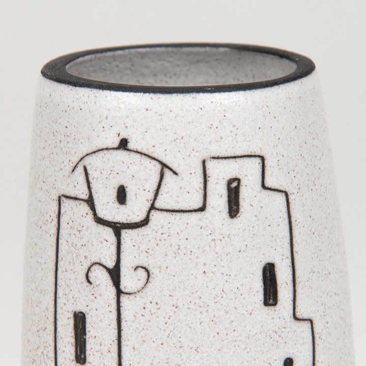 Vintage Mid-Century vase with decorative cat