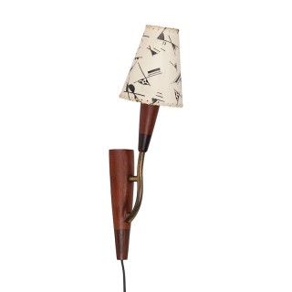 Danish 1950s wall lamp in teak/rosewood