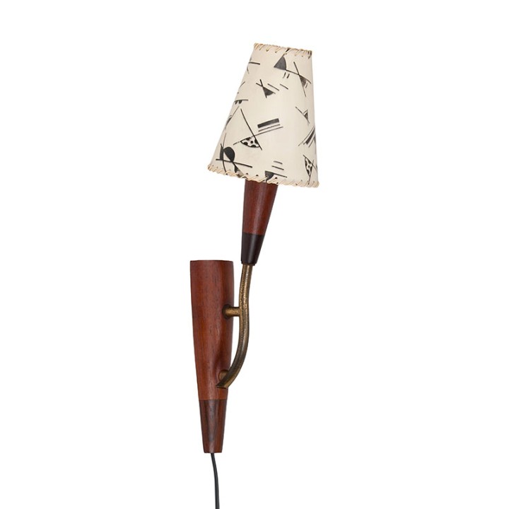 Danish 1950s wall lamp in teak/rosewood
