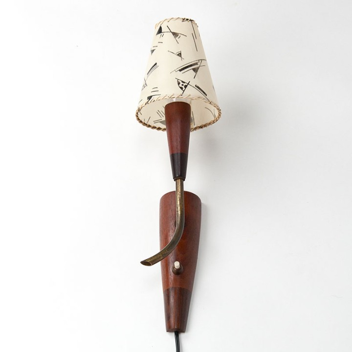 Danish 1950s wall lamp in teak/rosewood