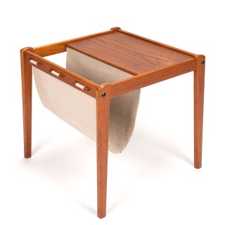 Teak Mid-Century side table/newspaper rack design S.P. 