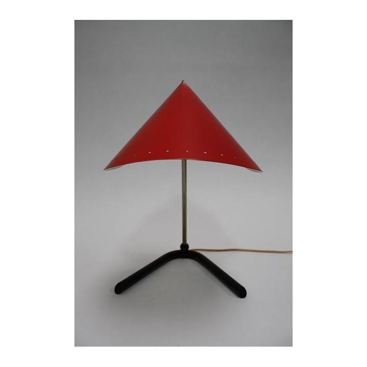 1950's design tafellamp rode kap - Retro Studio