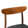Mid-Century Deense set van 6 eettafel stoelen in teak