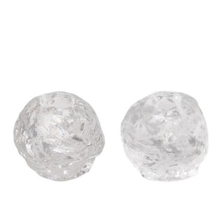 Set van 2 vintage sneeuwbal kandelaar van Kosta Boda