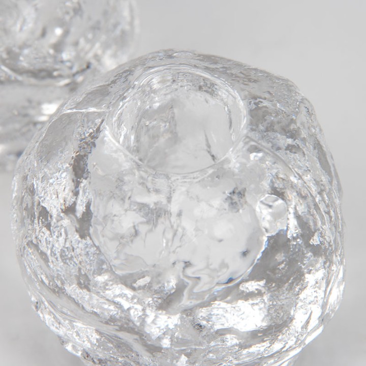 Set of 2 vintage snowball candle holders by Kosta Boda