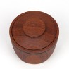 Miniature vintage bowl with lid in teak