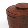Miniature vintage bowl with lid in teak