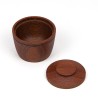 Miniature vintage bowl with lid in teak