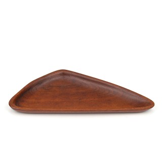 Danish Mid-Century teak serving dish triangle