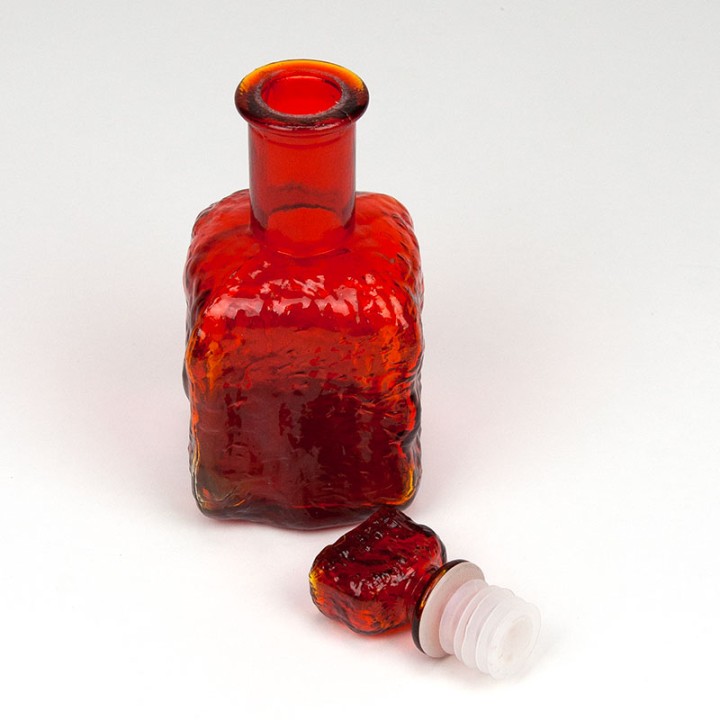 Empoli Mid-Century glass carafe orange/red