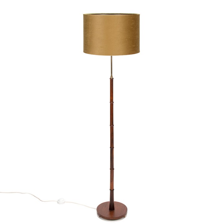 Mid-Century palissander vloerlamp in bamboe stijl