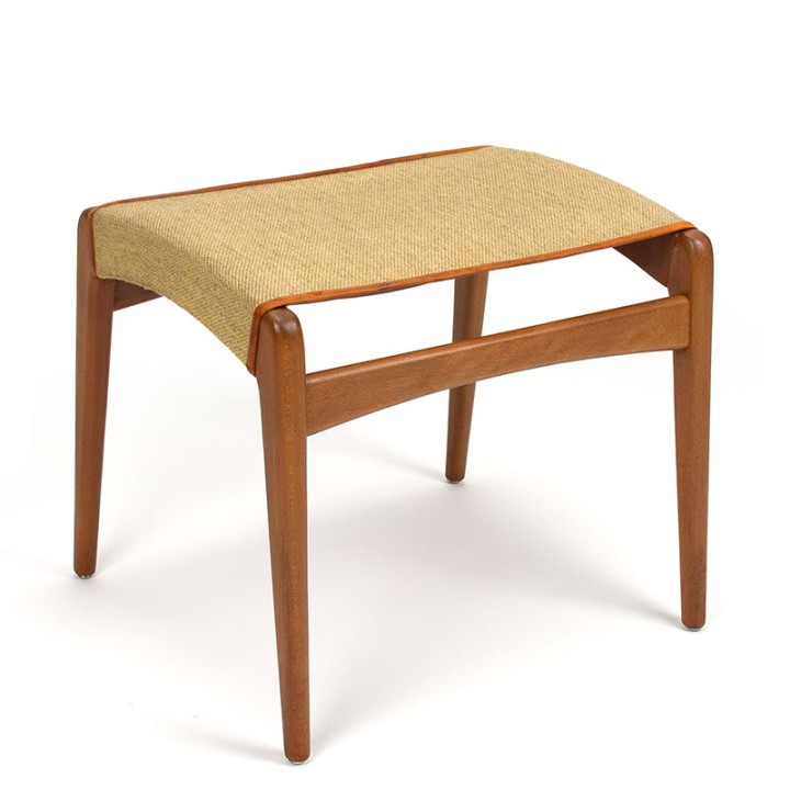 Danish ottoman from the 1950s with fabric upholstery