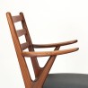 Teakhouten stoel met armleuning Mid-Century Deens design