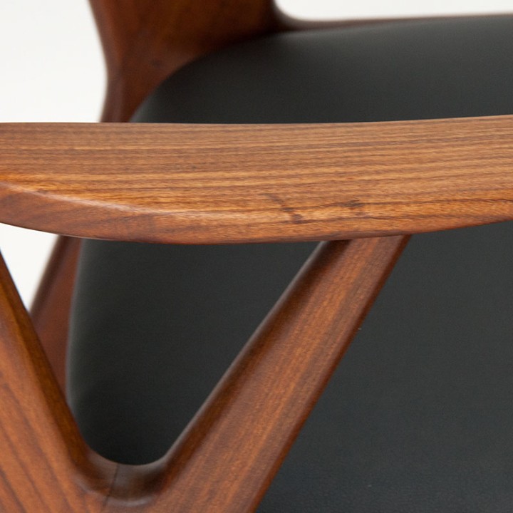 Teakhouten stoel met armleuning Mid-Century Deens design