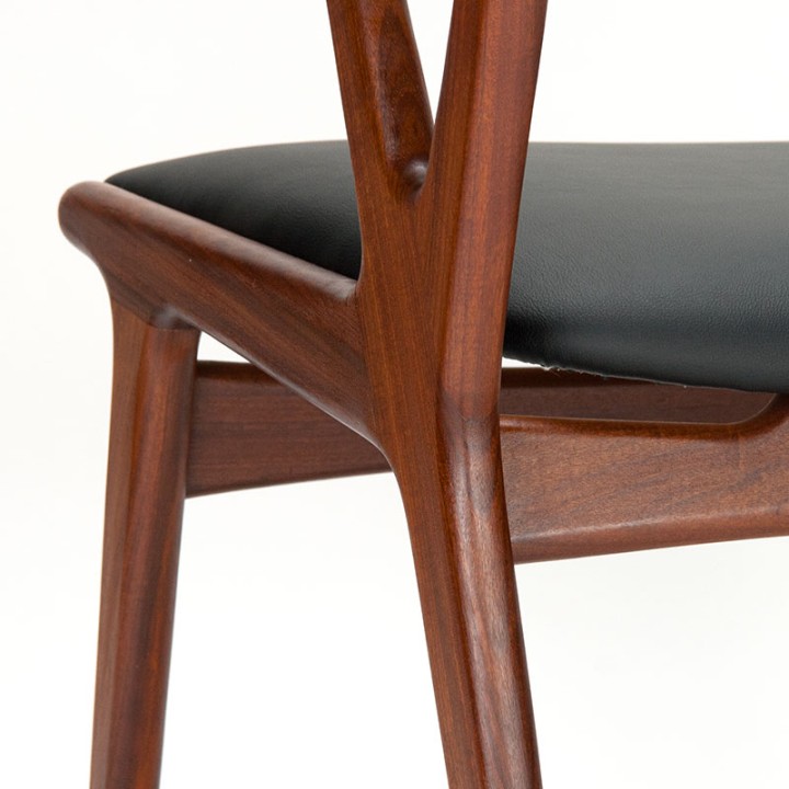 Teakhouten stoel met armleuning Mid-Century Deens design