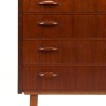 Mid-Century teakhouten Deens ladekastje met 4 lades