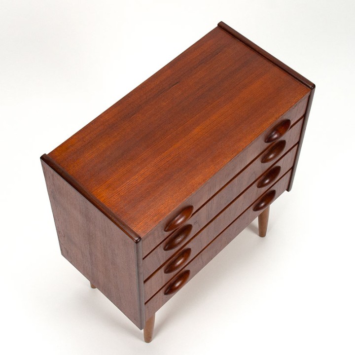 Mid-Century teakhouten Deens ladekastje met 4 lades