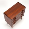 Mid-Century teakhouten Deens ladekastje met 4 lades