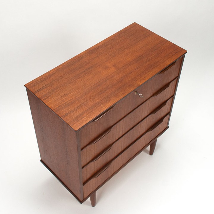 Ejsing Deense teakhouten commode met 4 lades