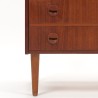 Deense ladekast vintage model met 6 lades en ronde greep