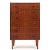 Deense ladekast vintage model met 6 lades en ronde greep