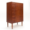 Deense ladekast vintage model met 6 lades en ronde greep