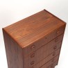 Vintage Danish chest of drawers with 6 drawers and round handle