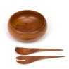 Klein Deens vintage serveerschaaltje met slacouvert in teak