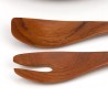 Klein Deens vintage serveerschaaltje met slacouvert in teak