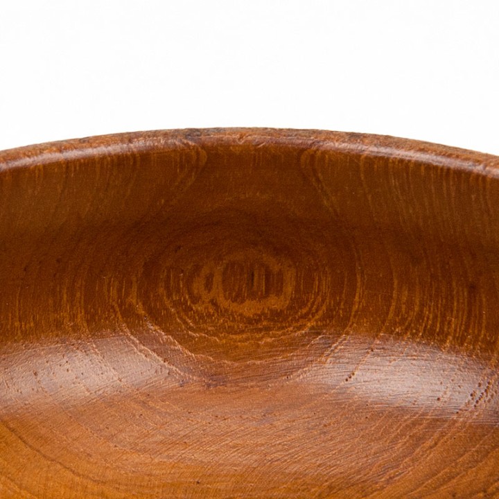 Small Danish vintage bowl with salade serving set in teak