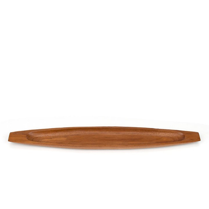 Oblong Mid-Century teak serving dish