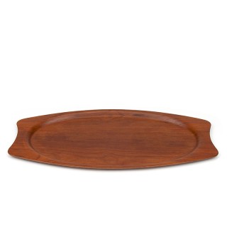 Silva teak Mid-Century tray organic shape