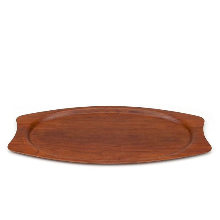 Silva teak Mid-Century tray organic shape