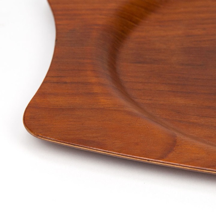 Silva teak Mid-Century tray organic shape