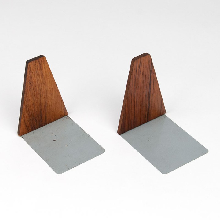 Palissander Mid-Century set van 2 Deense boekensteunen
