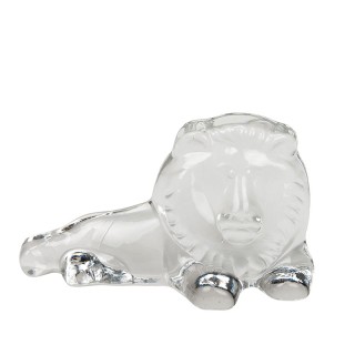 Vintage glass lion paperweight