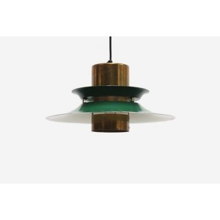 Discs hanging lamp brass/ green - Retro Studio