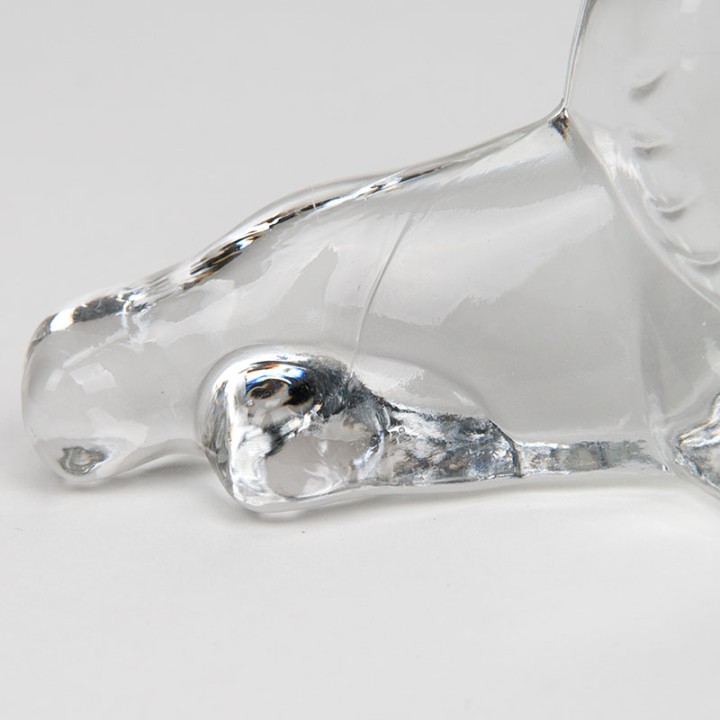 Vintage glass lion paperweight