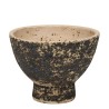 Vintage flower pot with birch bark texture