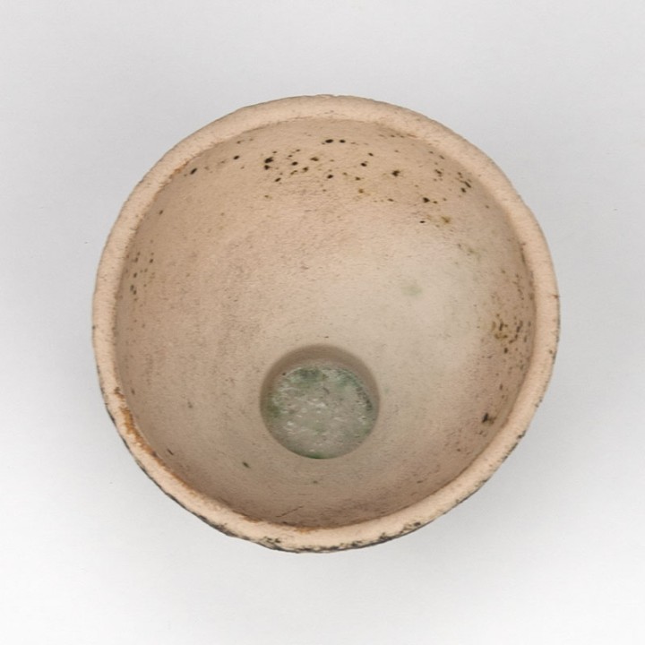 Vintage flower pot with birch bark texture