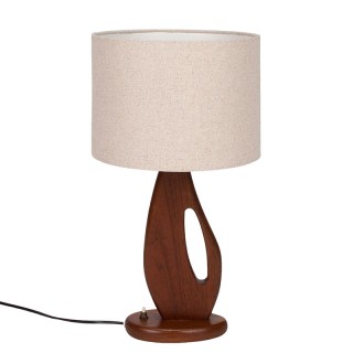 Organische Deense Mid-Century tafellamp in teak