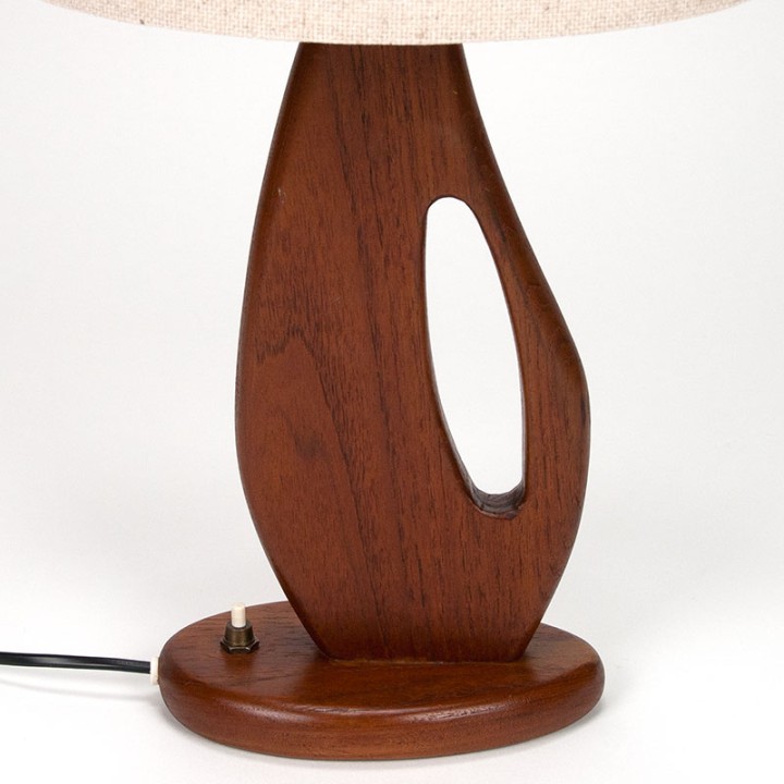 Organic Danish Mid-Century table lamp in teak