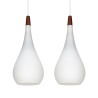 Holmegaard set van 2 Mid-Century 'Drop' hanglampen