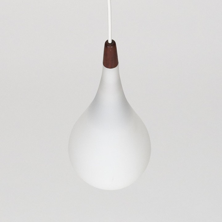 Holmegaard set of 2 Mid-Century 'Drop' pendant lamps