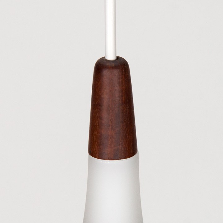 Holmegaard set of 2 Mid-Century 'Drop' pendant lamps